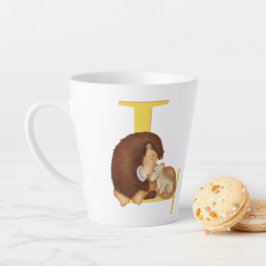 Café Latte Animal ABC L é para caneca de leão