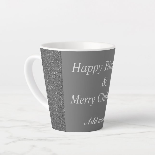 Café Latte Aniversário de ocasião dupla e caneca de Natal (Ângulo esquerdo)