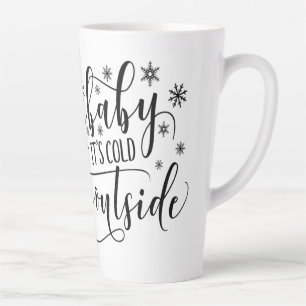 Café Latte Bebê Está Frio Fora Caneca de Natal de Inverno