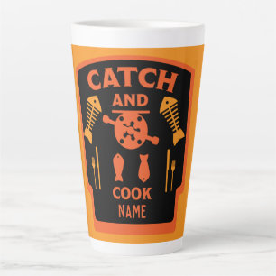 Café Latte Camp E Caneca de viagem De Pesca