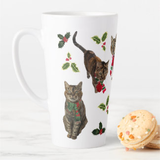 Café Latte Caneca Alta Gato de Natal