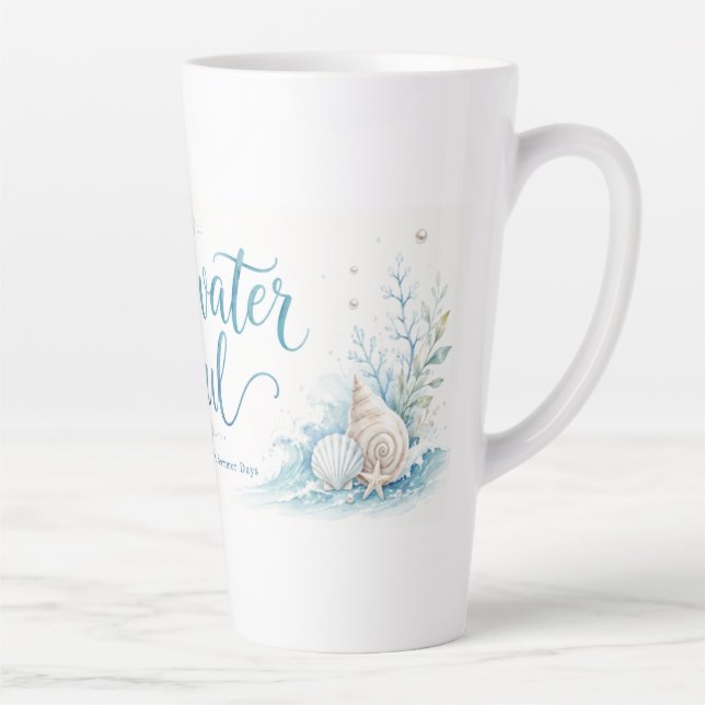 Café Latte Caneca Amante do Oceano de Alma de Água Salgada (Direita)