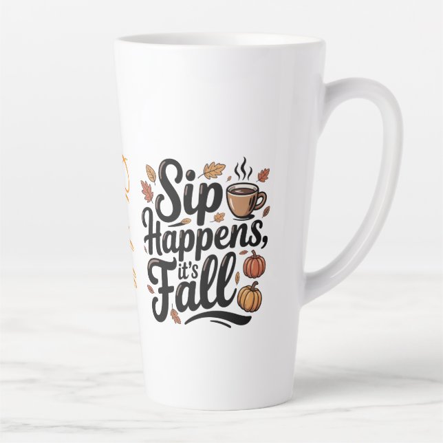 Café Latte Caneca com nome personalizado e frase engraçada de (Direita)