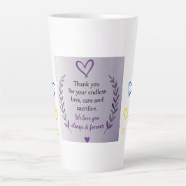 Café Latte Caneca com Padrão de Coração para o Dia das Mães