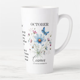 Café Latte Caneca da Flor de Nascimento de Outubro Cosmic Sip