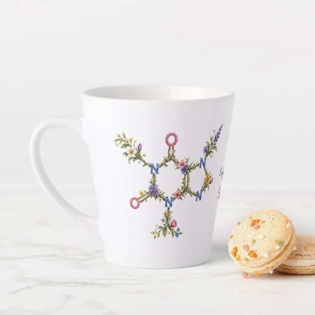 Café Latte Caneca da Molécula de Cafeína Botânica (In Situ)