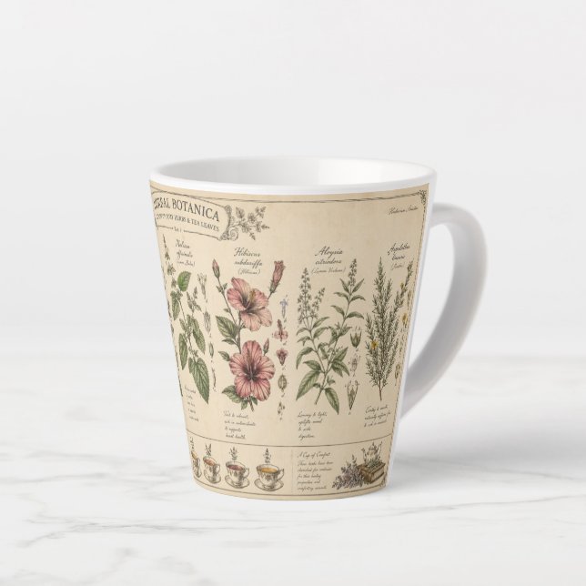 Café Latte Caneca de 12 oz de Ervas Botânicas – (Ângulo direito)