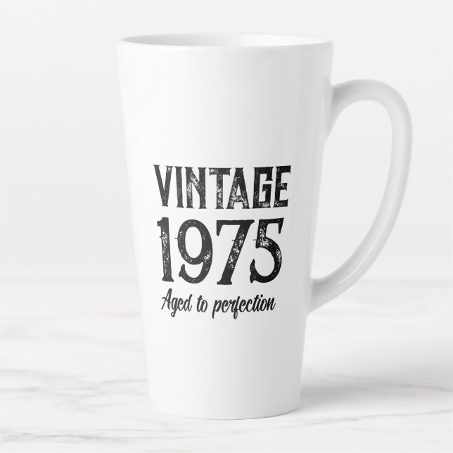 Café Latte Caneca de aniversário personalizada vintage (Direita)