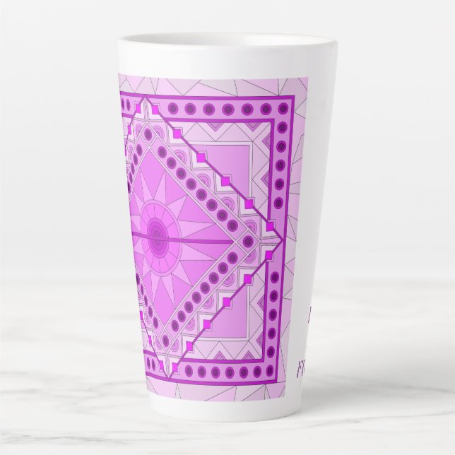 CAFÉ LATTE CANECA DE ARTE DECORATIVA ROXA (Frente)