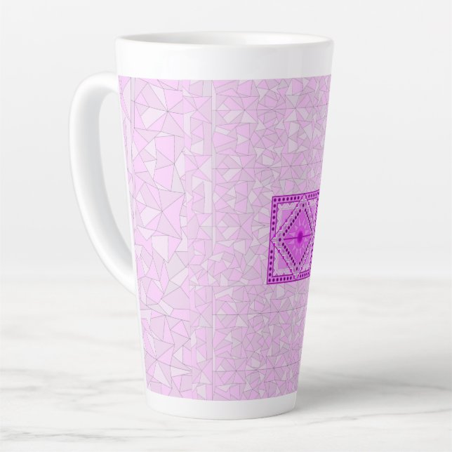 CAFÉ LATTE CANECA DE ARTE DECORATIVA ROXA (Ângulo esquerdo)