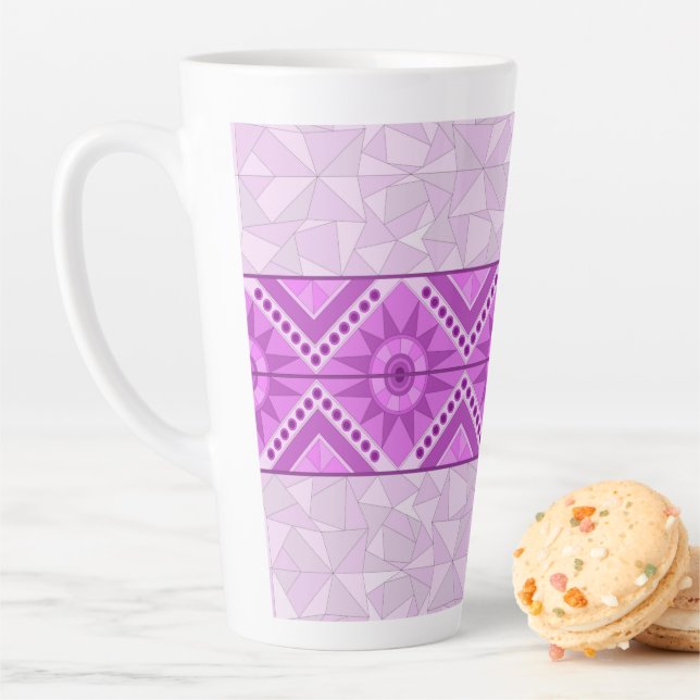CAFÉ LATTE CANECA DE ARTE DECORATIVA ROXA (In Situ)