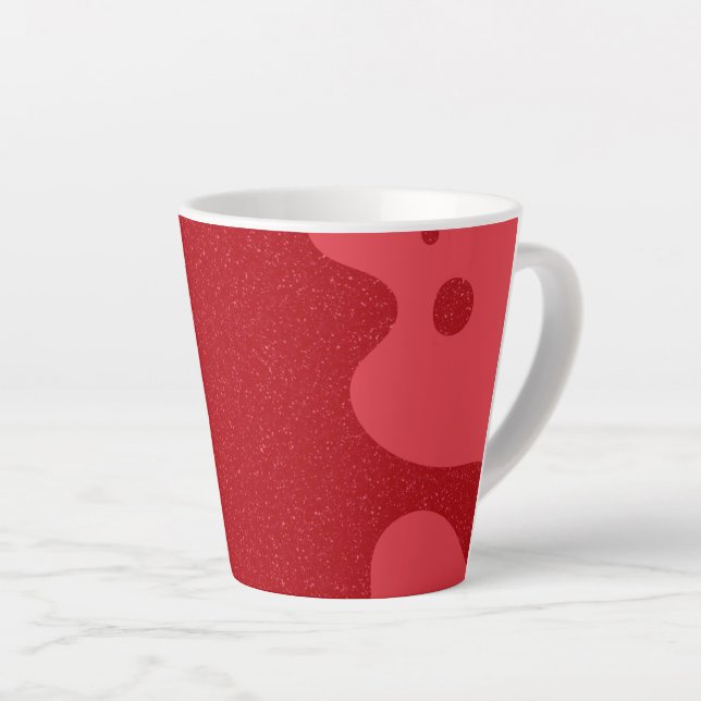 Café Latte Caneca de Blob Vermelho Tomate Personalizada – Des (Ângulo direito)