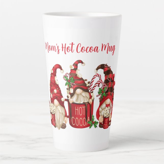 Café Latte Caneca de Cacau Quente da Mamãe – Gnomos de Natal  (Frente)
