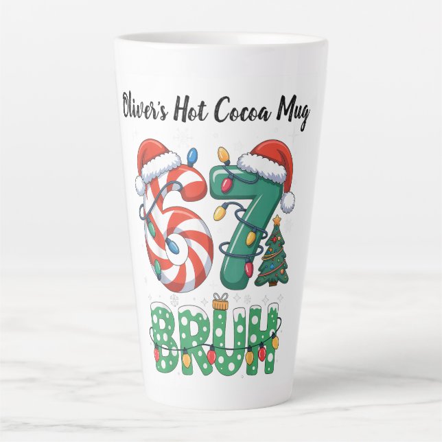 Café Latte Caneca de Cacau Quente Personalizável – Meme Doce  (Frente)
