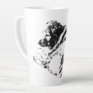 Café Latte Caneca de Cachorro Vector em Negrito Oferece Calma