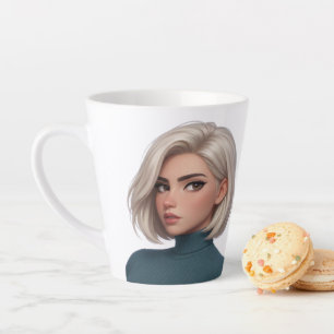 Café Latte Caneca de Cerâmica de Arte Digital Moderna
