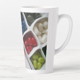 Café Latte Caneca de cerveja branca e azul-americana/Dourada 