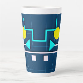 Café Latte Caneca de Circuito Geométrico