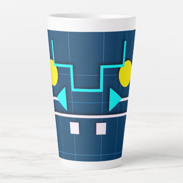 Café Latte Caneca de Circuito Geométrico (Frente)