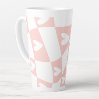 Café Latte Caneca de Coração Abstrato Rosa Claro – Estética M