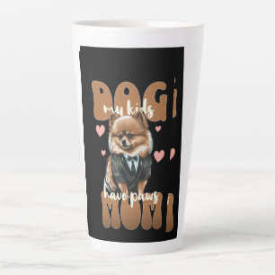 Café Latte Caneca de Dog Mom – Opção de Nome Personalizado – 