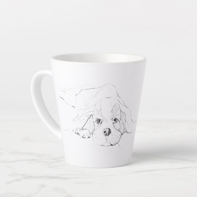 Café Latte Caneca de Estimação do Cavalier King Charles Spani (Ângulo esquerdo)