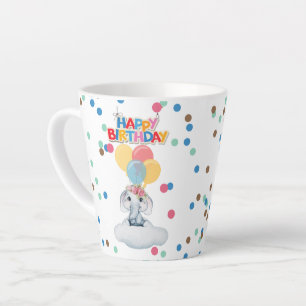 Café Latte caneca de feliz aniversário