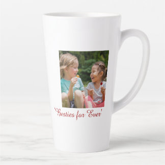 Café Latte Caneca de Foto com Nome da Melhor Amiga Personaliz