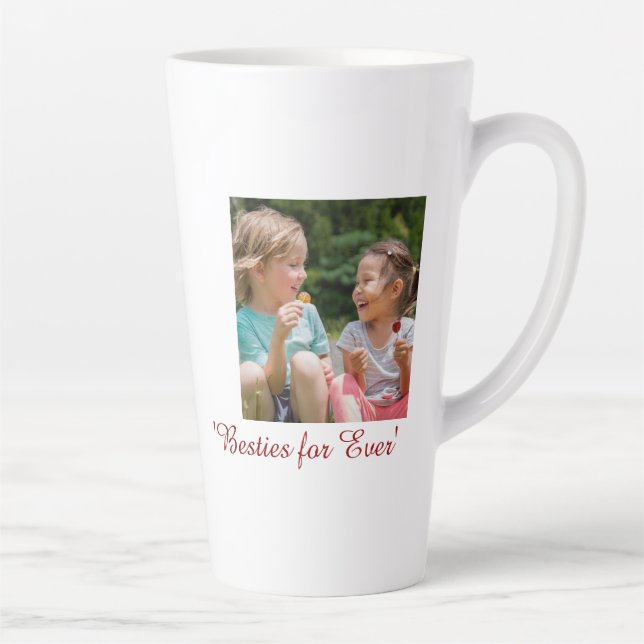 Café Latte Caneca de Foto com Nome da Melhor Amiga Personaliz (Direita)