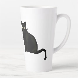 Café Latte Caneca de Gato Preto