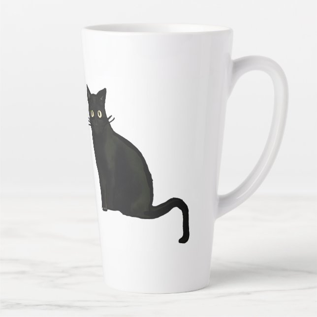 Café Latte Caneca de Gato Preto (Direita)