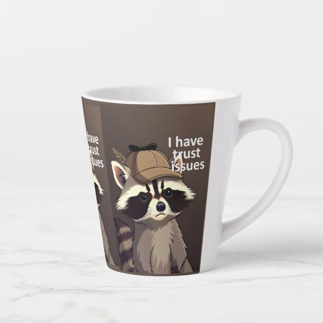 Café Latte Caneca de Guaxinim com Problemas de Confiança | Gu (Direita)