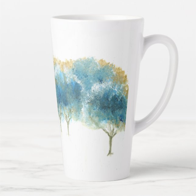 Café Latte Caneca de Lata Azul Glacial de inverno (Direita)