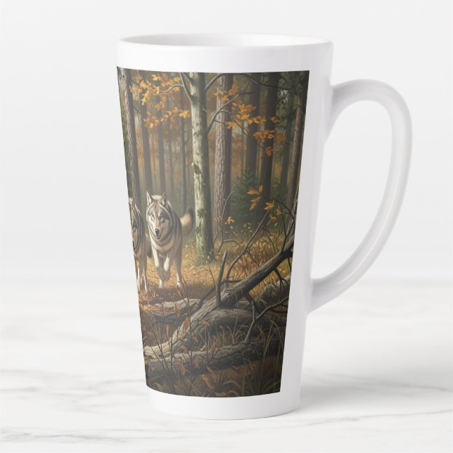 Café Latte Caneca de Lata de Lobo estilo 1 (Direita)