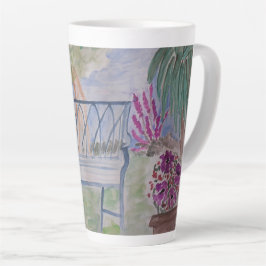 Café Latte Caneca de Leite de Banco de Jardim de Verão