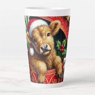 Café Latte Caneca de leite de vaca de Natal em Highland