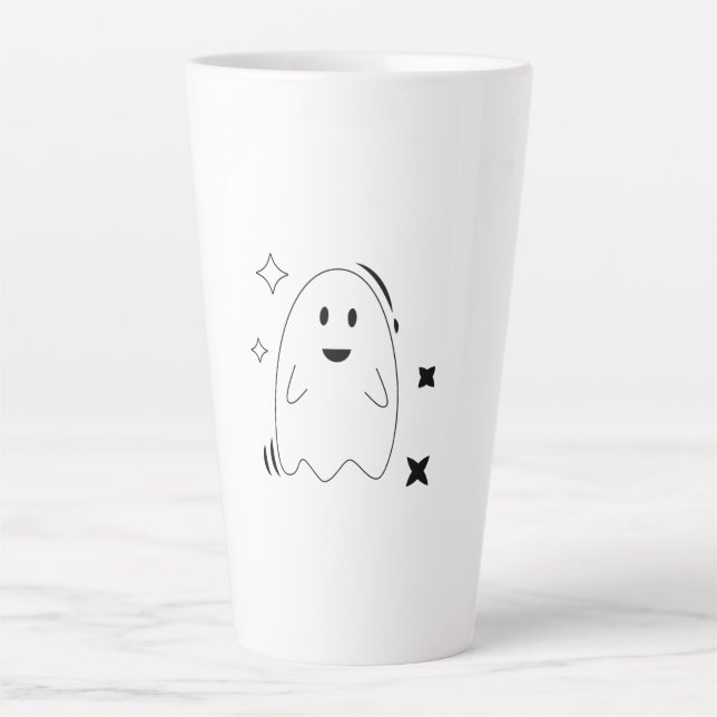 Café Latte Caneca de Linha Artística de Fantasma Celestial Ac (Frente)