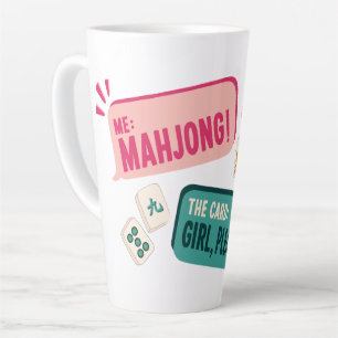 Café Latte Caneca de Mahjong – Eu: Mahjong! A Carta: Garota,