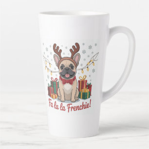 Café Latte Caneca de Natal de Bulldog Francês – Fa La La Fren
