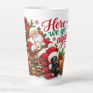 Café Latte Caneca de Natal Divertida do Papai Noel | Aqui Vam