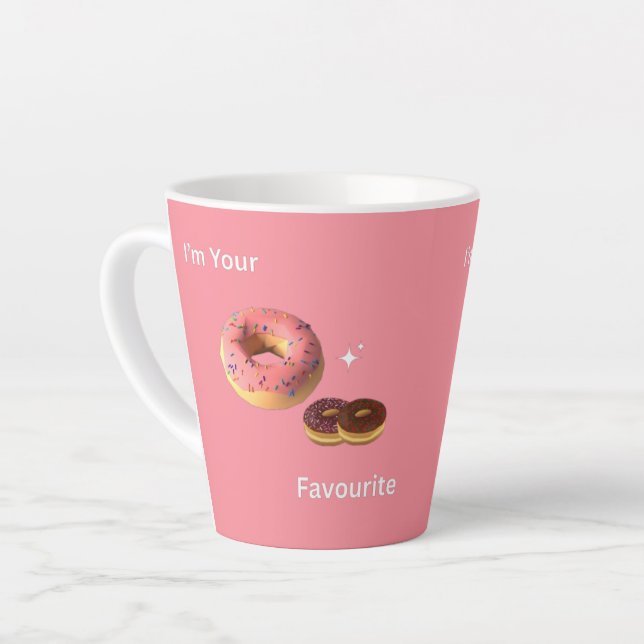 Café Latte Caneca de Rosquinha rosa e chocolate - Víblias de  (Ângulo esquerdo)
