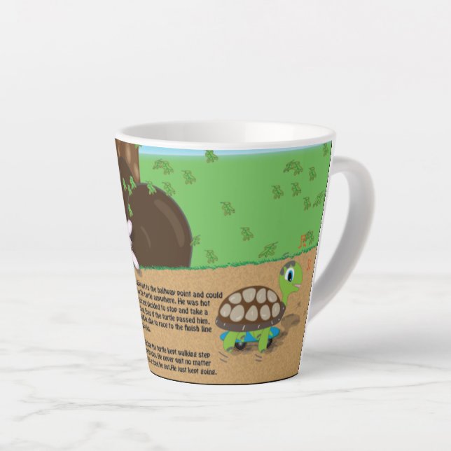 Café Latte caneca de tartaruga e coelho (Ângulo direito)