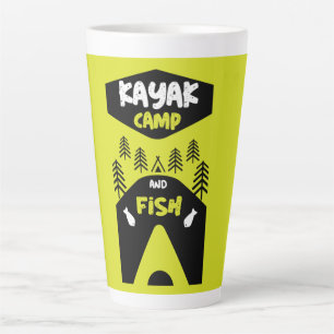 Café Latte Caneca de viagem de presentes de pesca de Kayak e 