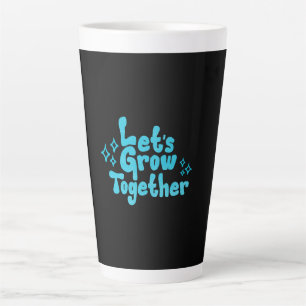 Café Latte Caneca de Viagem Motivacional Azul Cresça Juntos R