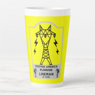 Café Latte Caneca Engraçada de Lineman – Presente de Lineman