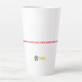 Café Latte Caneca Engraçada para Amantes de Cachorros - Eu Tr