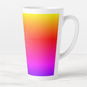 Café Latte caneca estampada de couro amarelo e rosa