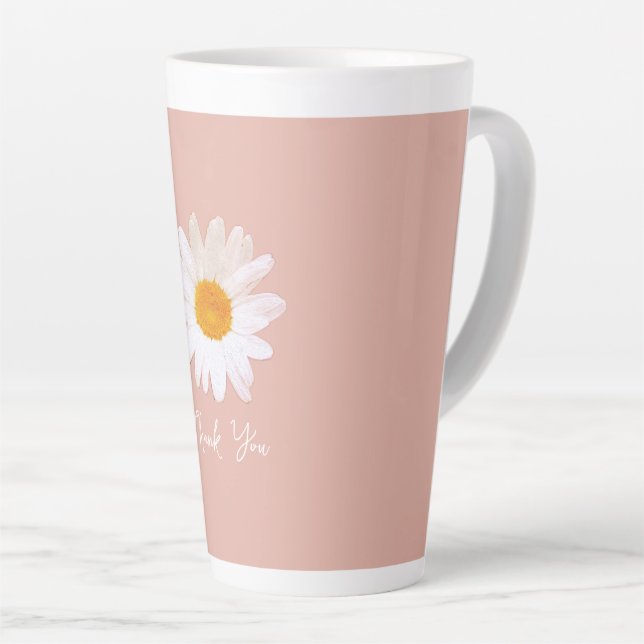 Café Latte Caneca Flor de Margarida – Verão Botânico Aconcheg (Ângulo direito)