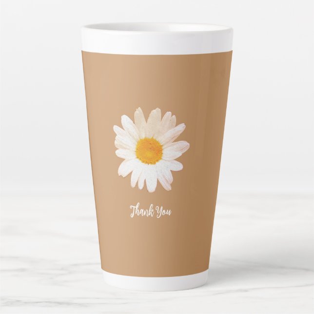 Café Latte Caneca Flor de Margarida – Verão Botânico Aconcheg (Frente)