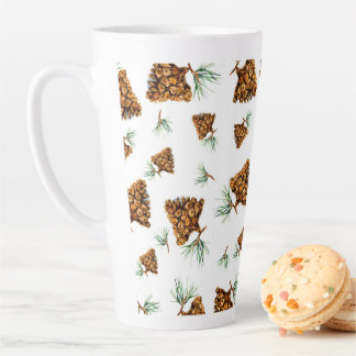 Café Latte Caneca Floresta Rústica de Pinheiro – Desenho Insp
